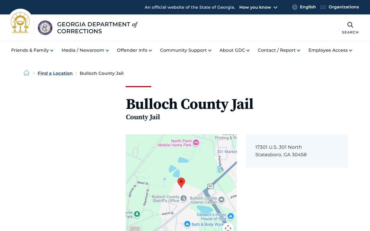Bulloch County arrest records GDC jail listing