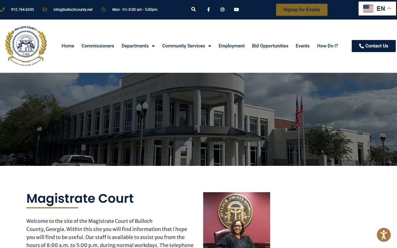 Bulloch County court dockets Magistrate Court jurisdiction source