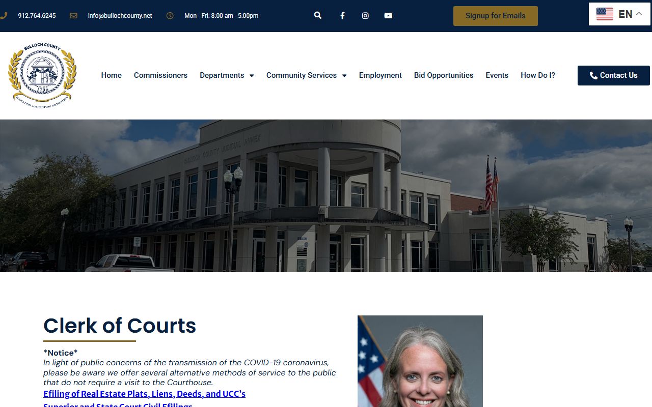 Bulloch County court records judicial office links